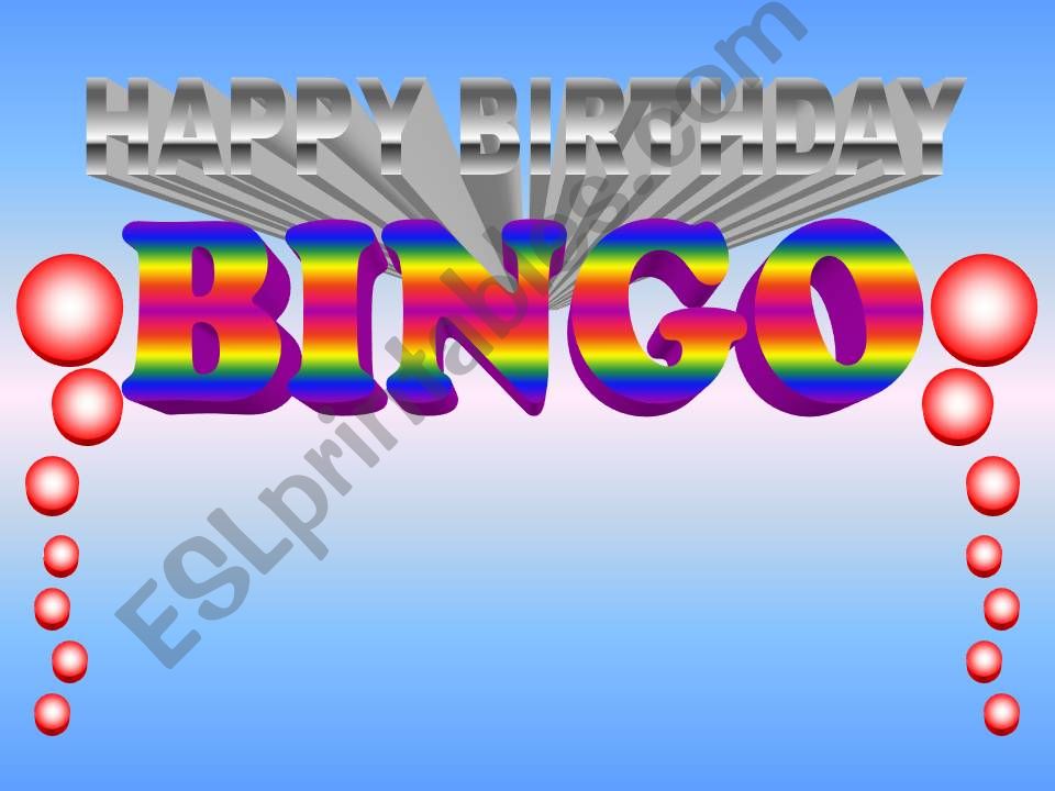 Birthday Bingo powerpoint