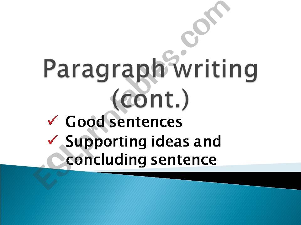 Writing sentences and paragraphs