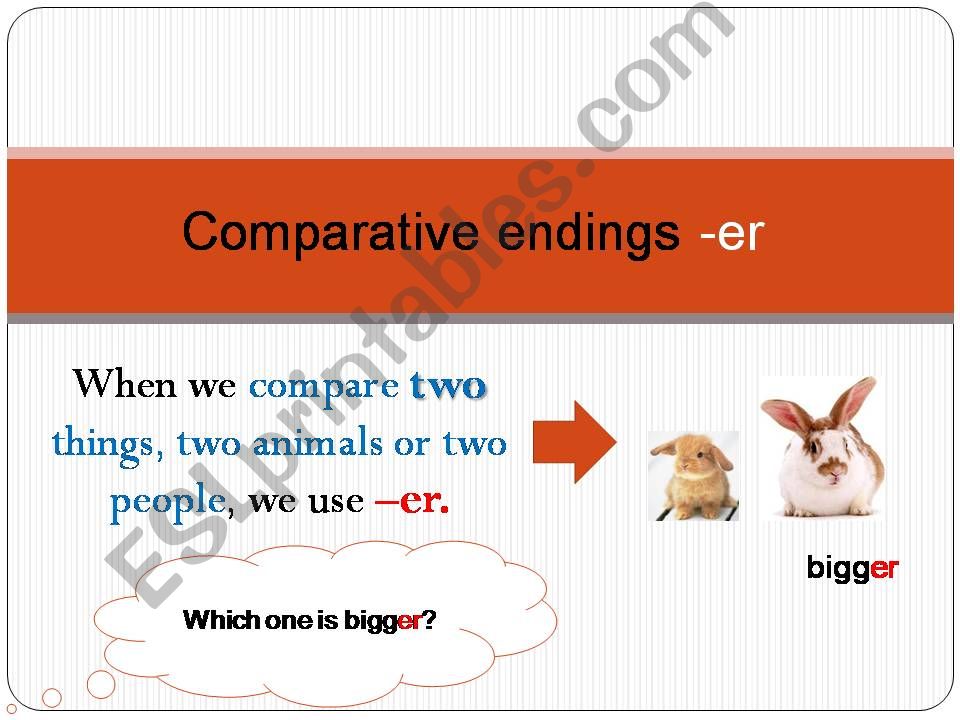 Comparative endings -er powerpoint