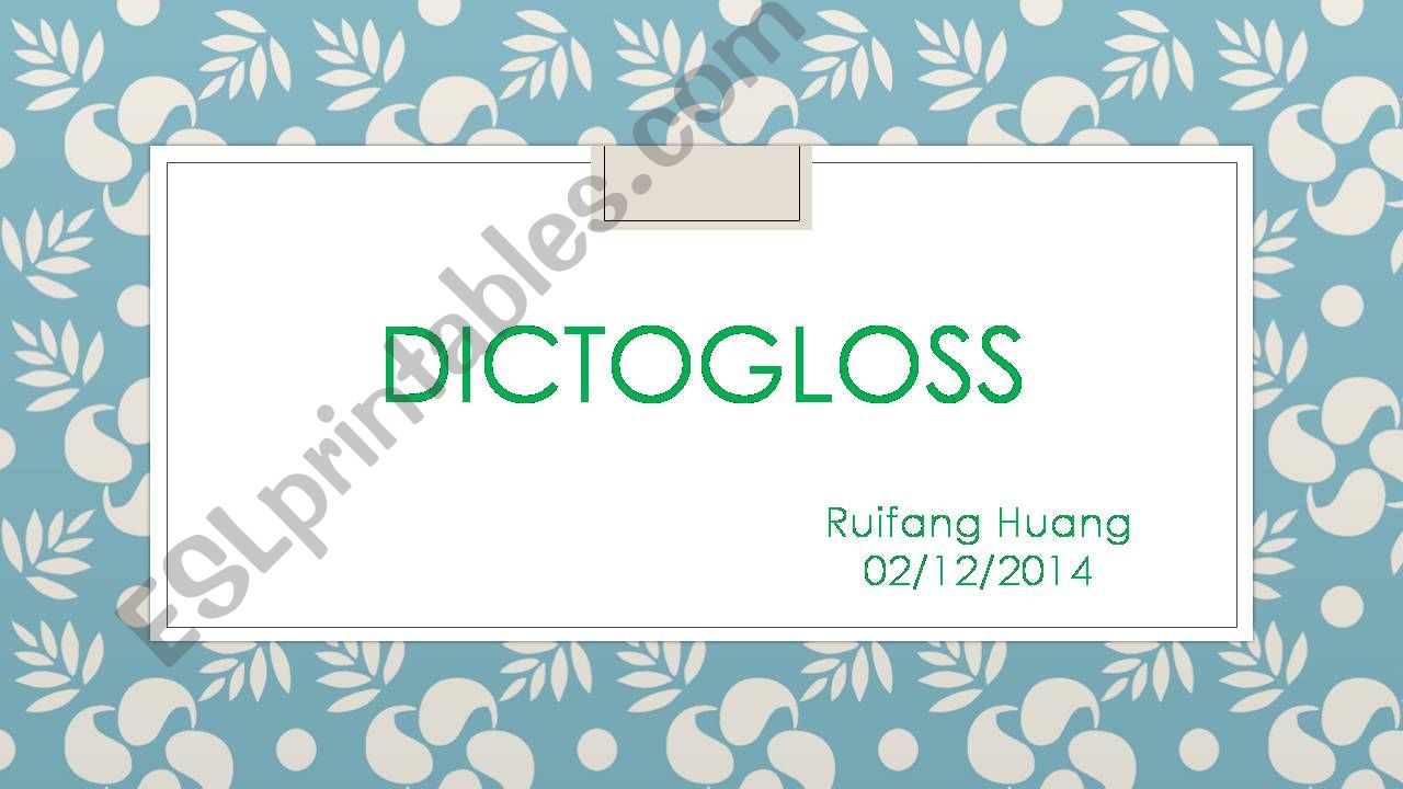 dictogloss powerpoint