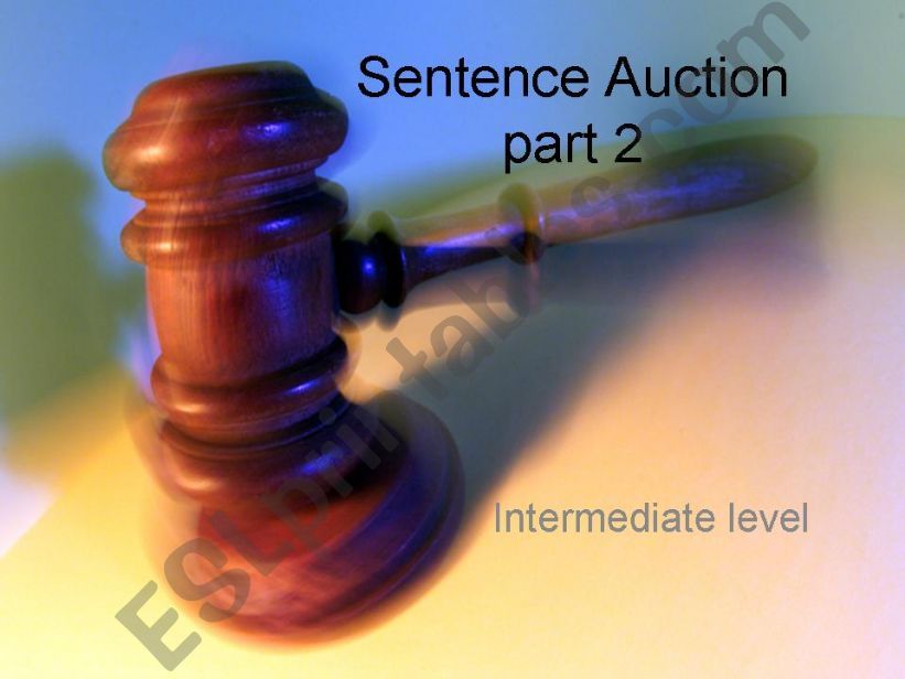 sentence auction powerpoint