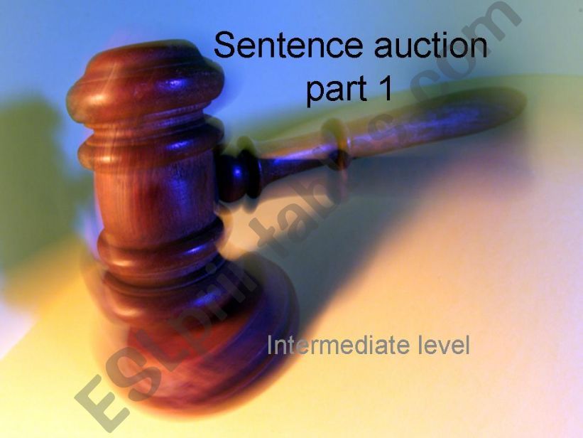 sentence auction 1 powerpoint