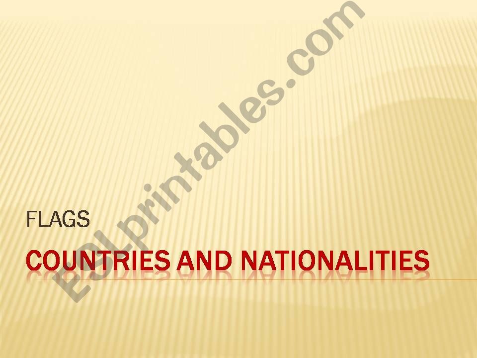 COUNTRIES AND NATIONALITIES powerpoint