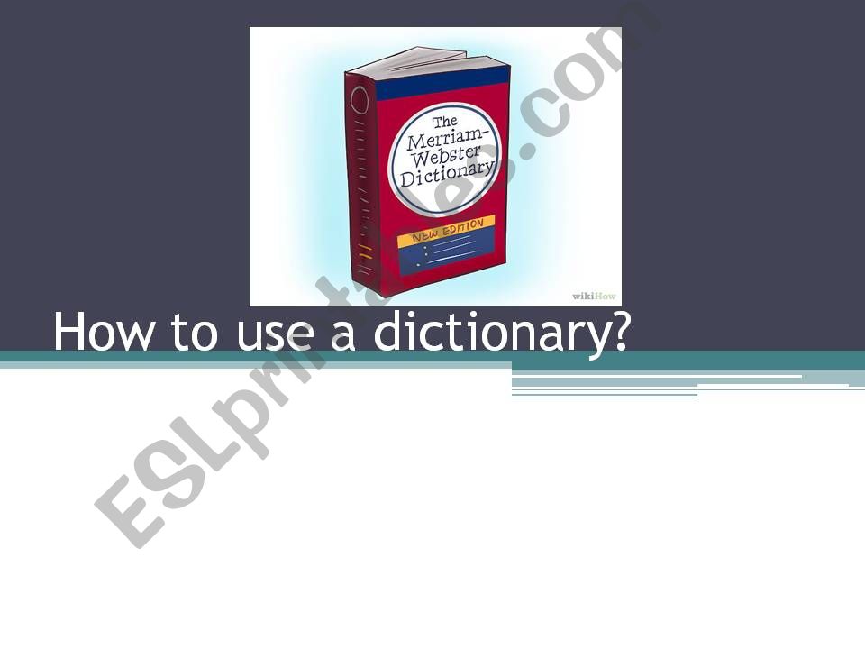 How to use a dictionary powerpoint