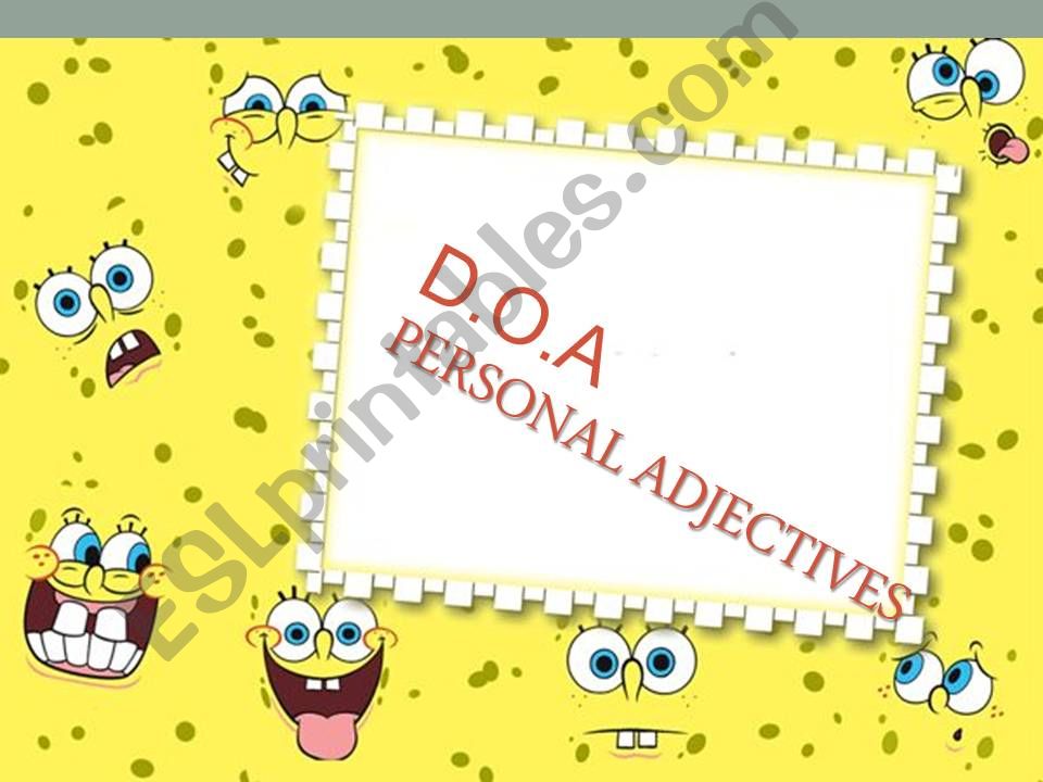 Adjectives of personality powerpoint