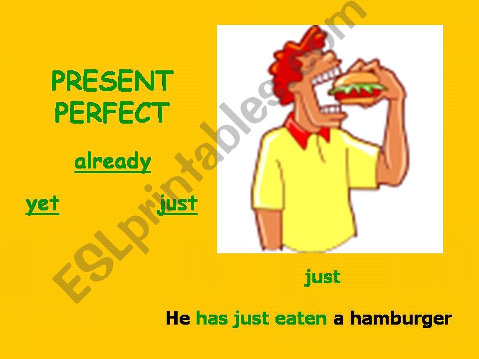 PRESENT  PERFECT (already / just / yet)