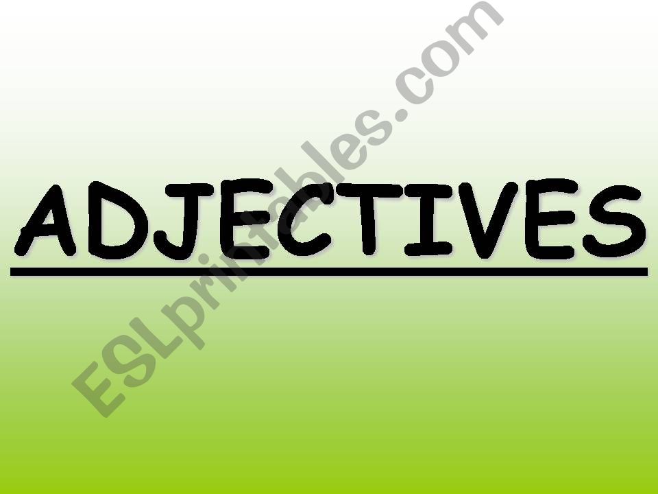 adjectives powerpoint