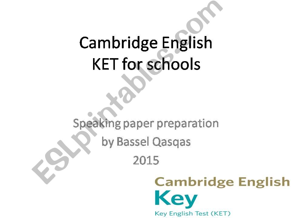 CAmbridge KET speaking orientation