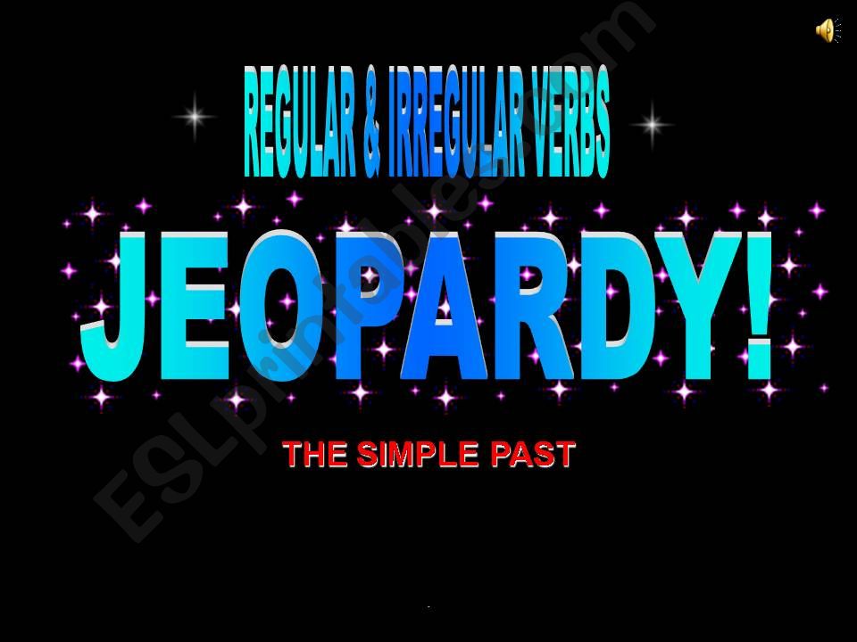 REGULAR & IRREGULAR VERBS GAME SIMPLE PAST