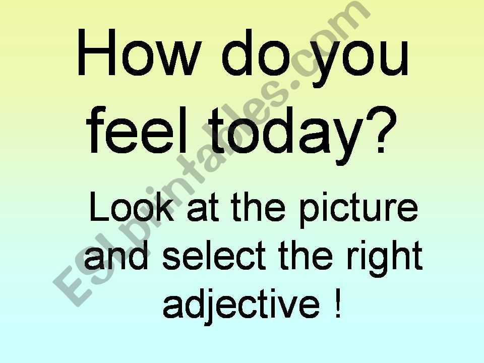 Adjectives of feeling powerpoint