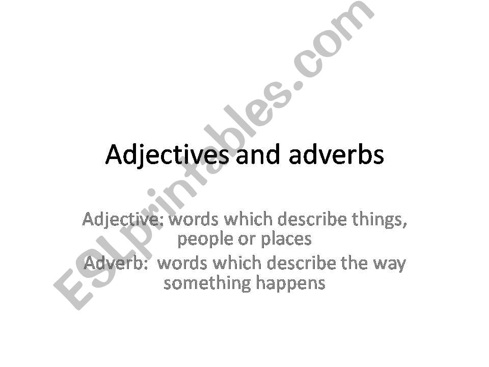 adjectives and adverbs powerpoint