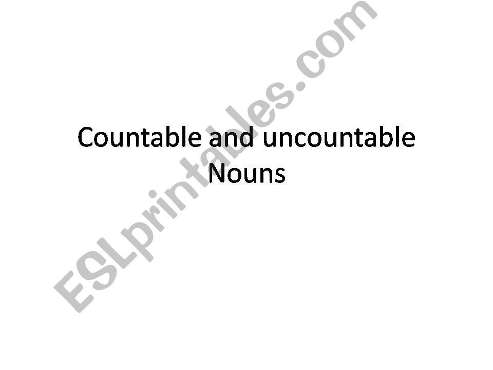 countable and uncountable nouns