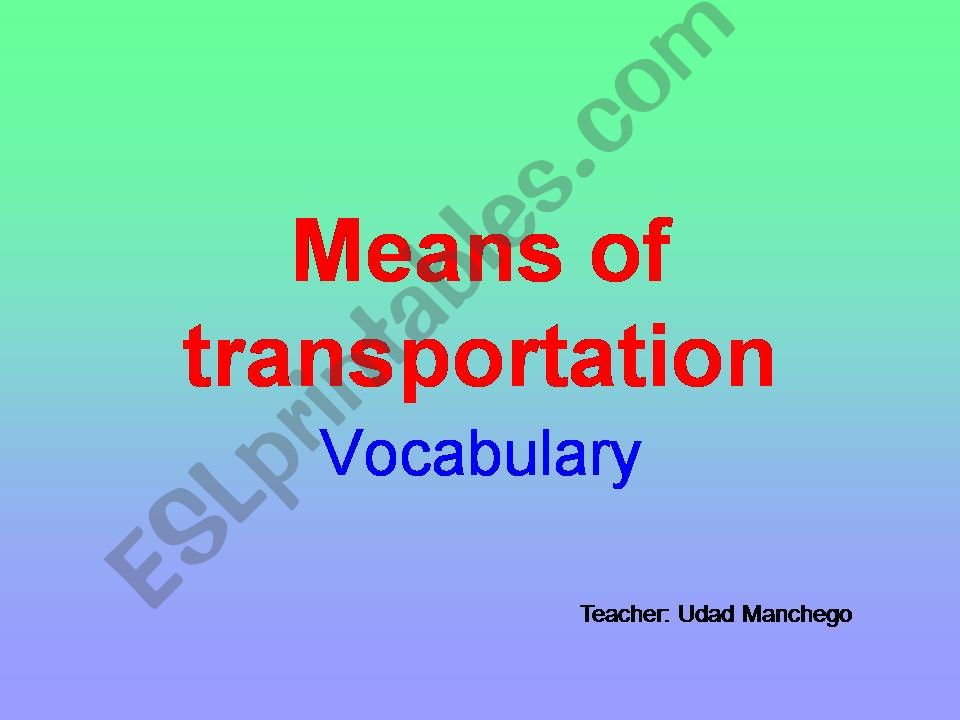 Means of Transportation powerpoint
