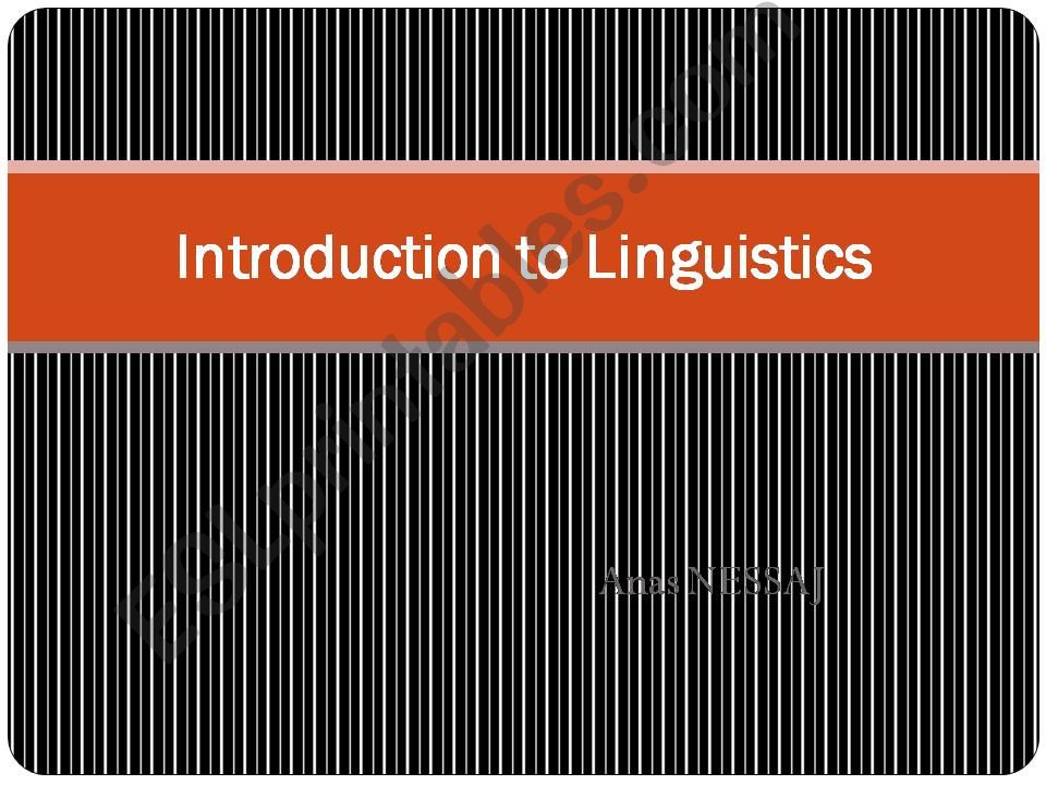 An introduction to linguistics