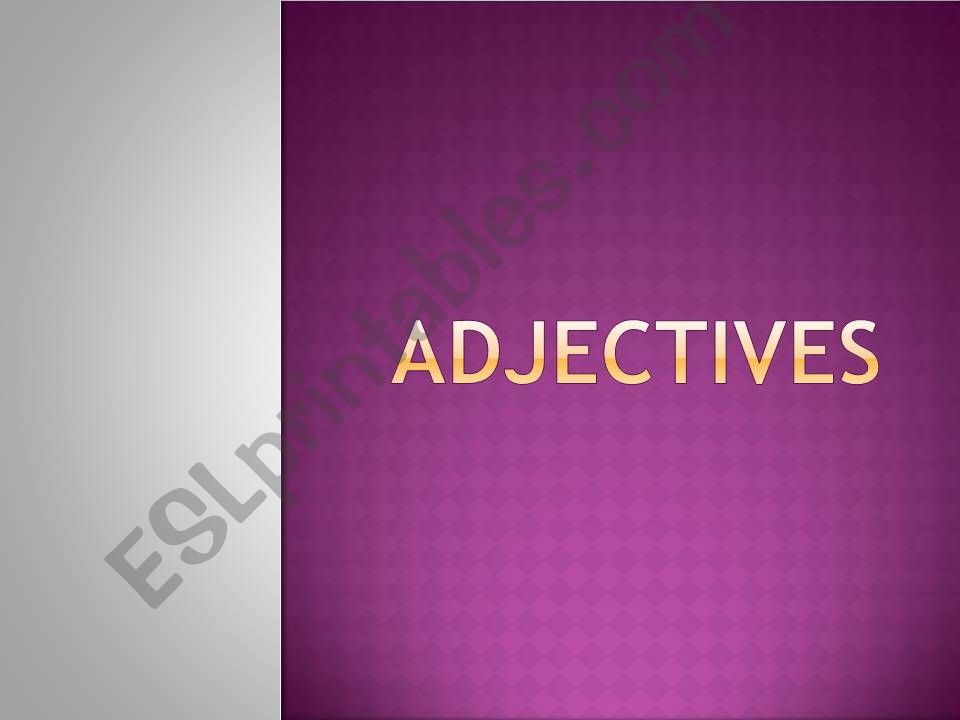 Adjectives powerpoint