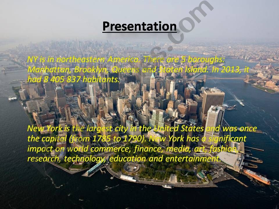New York - learn all about it powerpoint