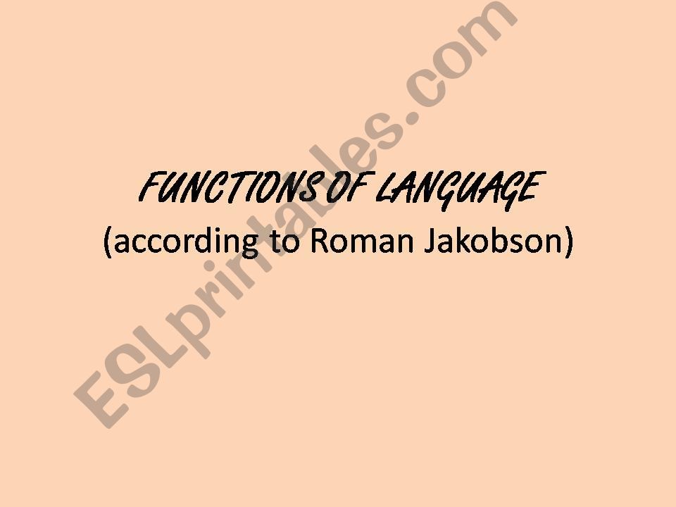 Functions of Language powerpoint