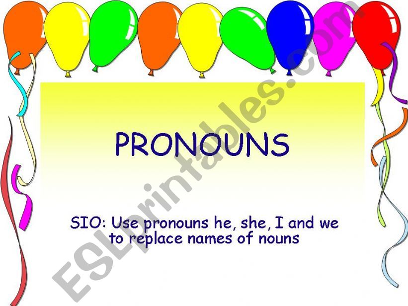 Pronouns - he, she, I and we powerpoint