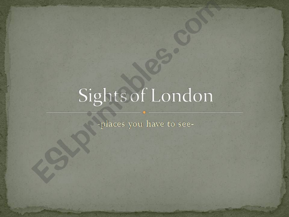 London sights powerpoint