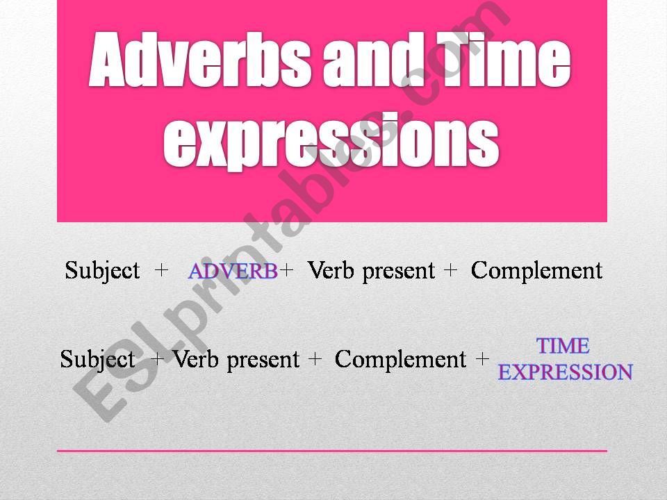 Adverbs and time expression powerpoint