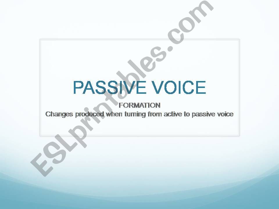 Passive Voice theory powerpoint