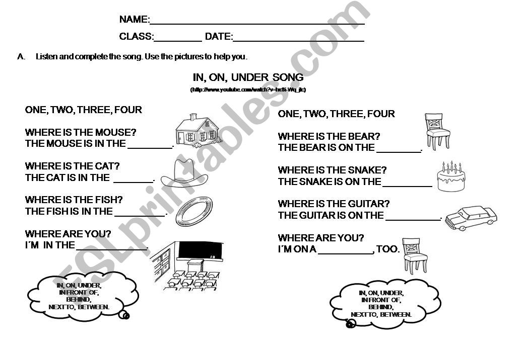 Prepositions song  powerpoint