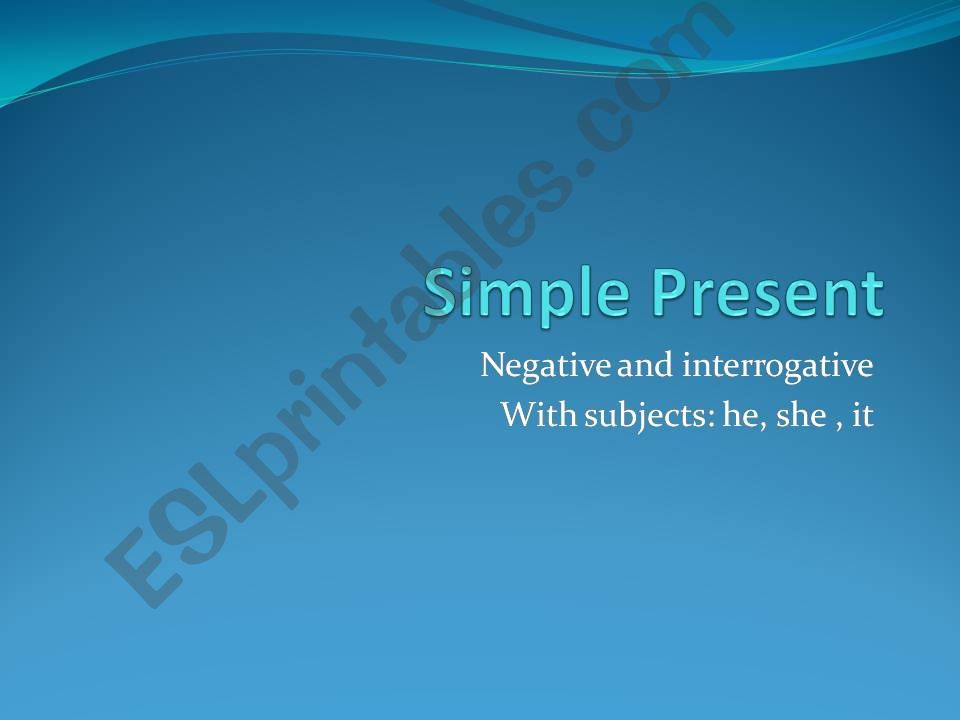 Simple Present Tense powerpoint