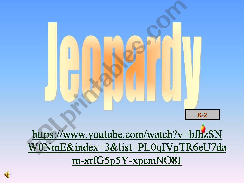 Healty Habits Jeopardy Game K-2