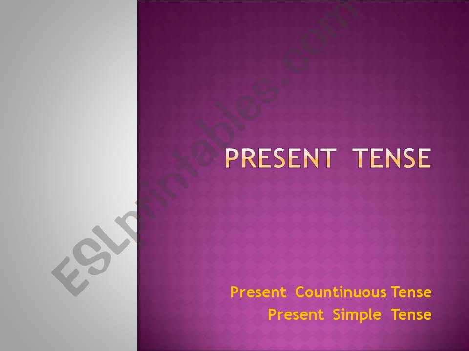 PRESENT  TENSE powerpoint