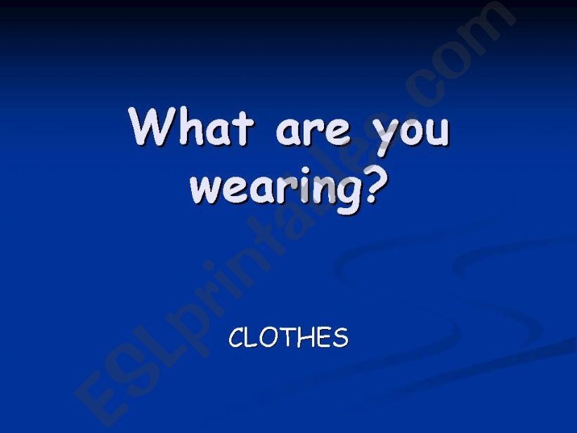 Clothes powerpoint