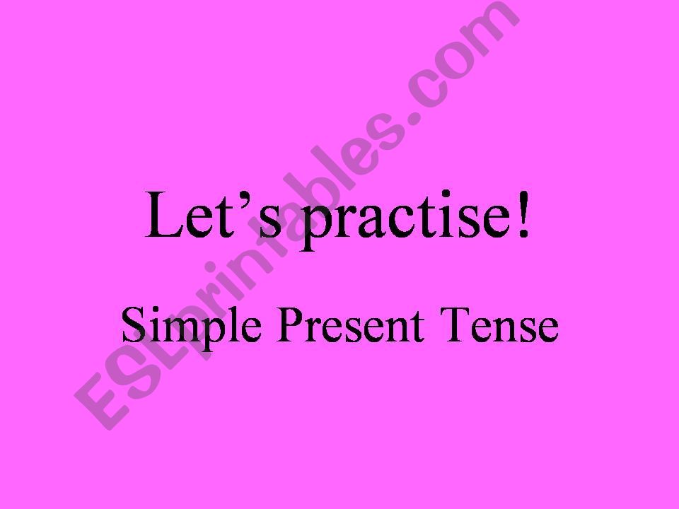 Simple Present Tense - A Concise Introduction 