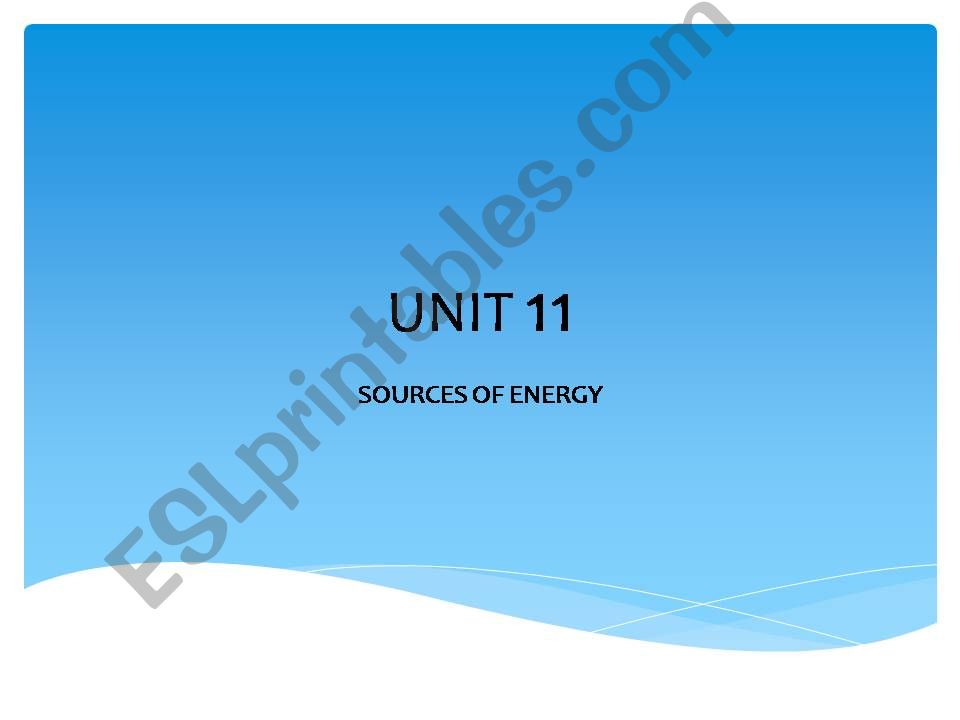 Sources of energy powerpoint