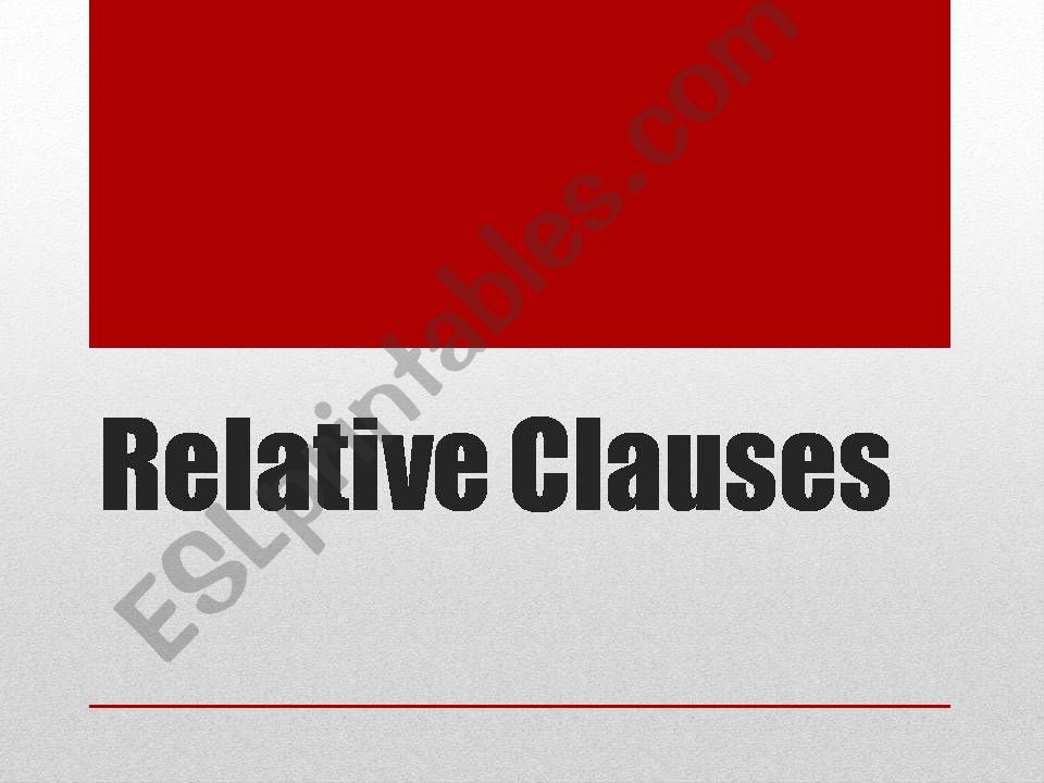 Relative Clauses powerpoint