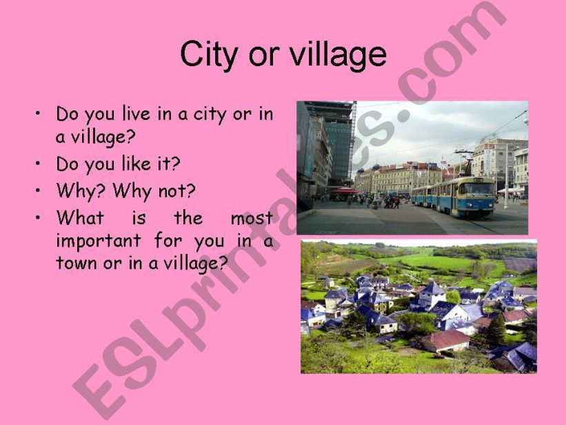 Living in a city / village powerpoint