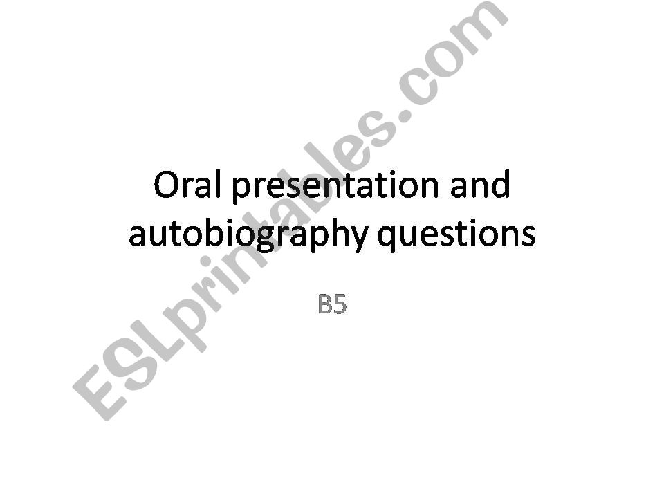 Autobiography questions powerpoint