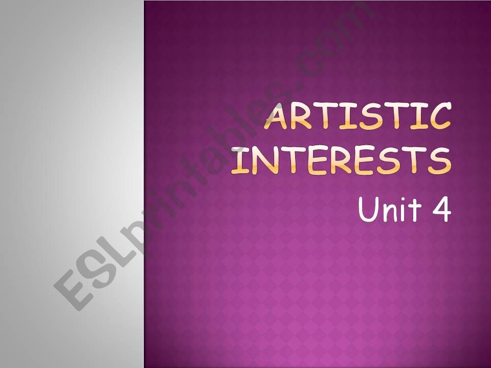 Artistic interests powerpoint