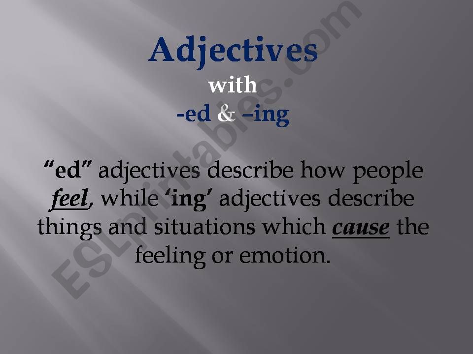 Adjectives -ed and -ing powerpoint