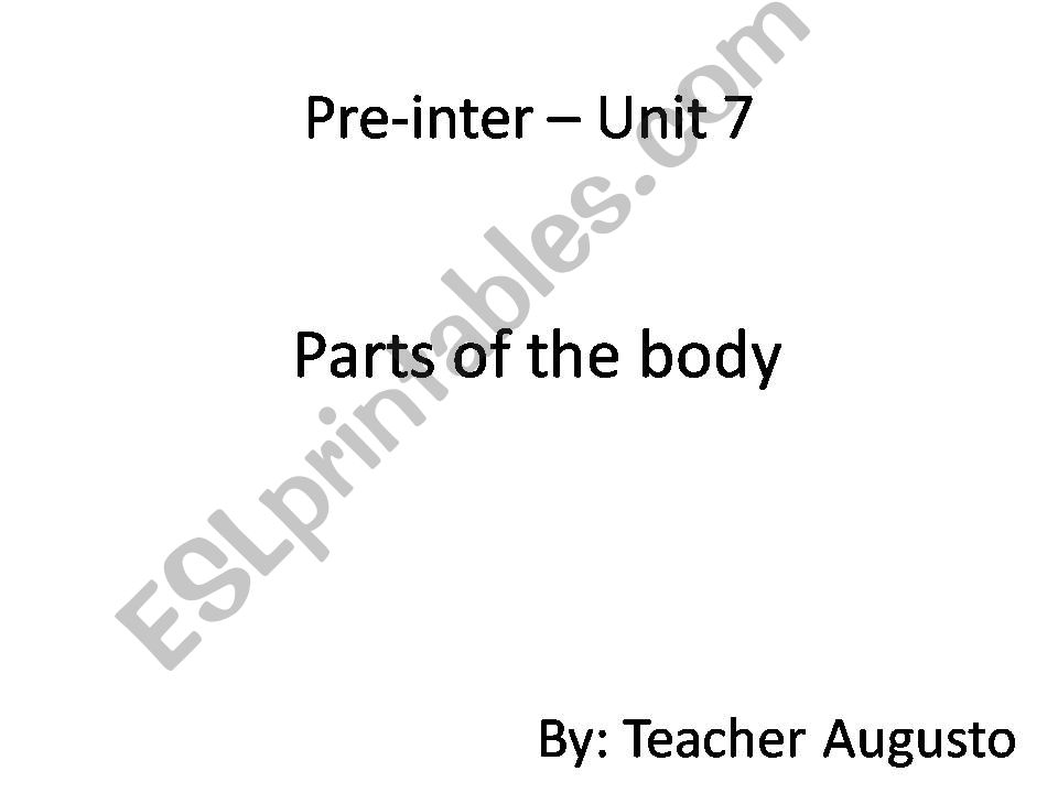 Parts of the body - Vocabulary