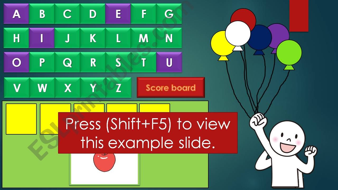 Hangman Balloons powerpoint