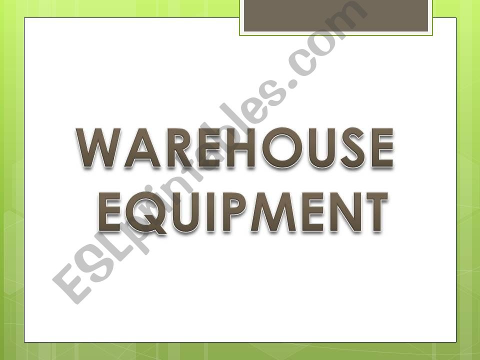 Business - warehouse equipment