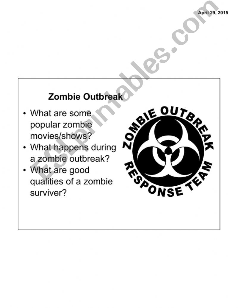 Zombie Outbreak - Smartboard Presentation