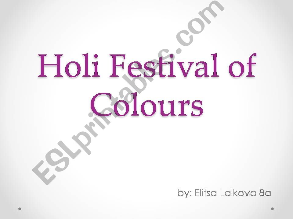Holi Festival of Colours powerpoint