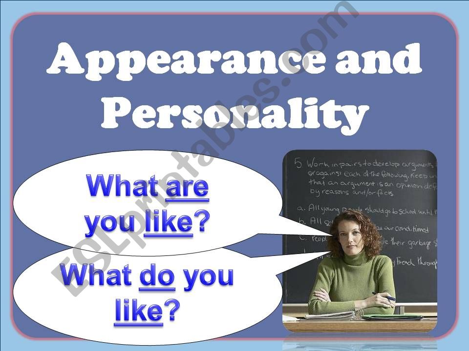 Appearance Personality powerpoint