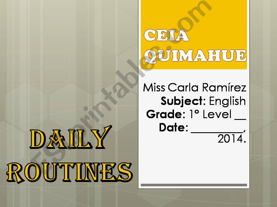 Daily Routines powerpoint