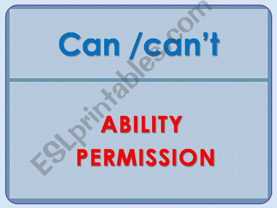 Modal Verbs Can Cant powerpoint