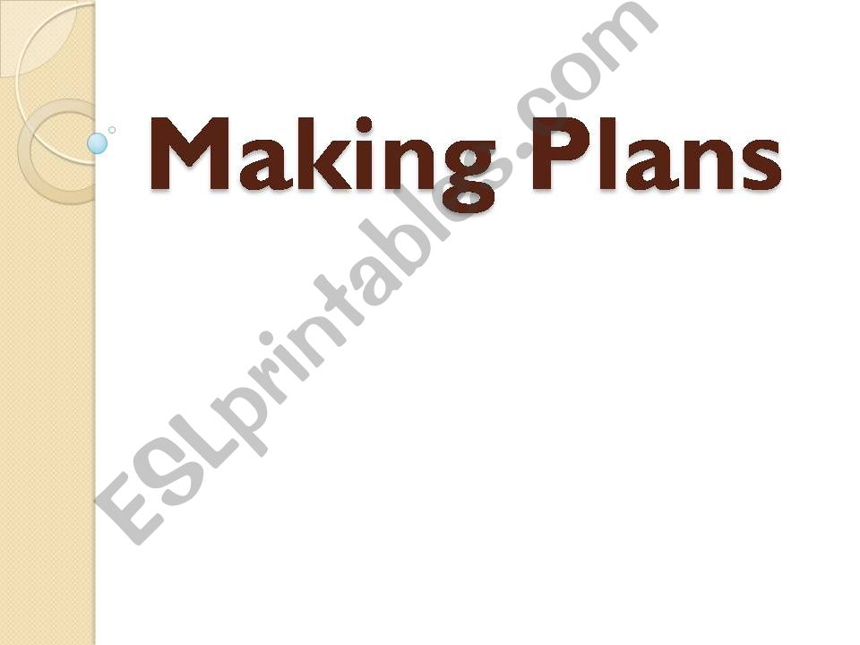 ESL English PowerPoints Making Plans
