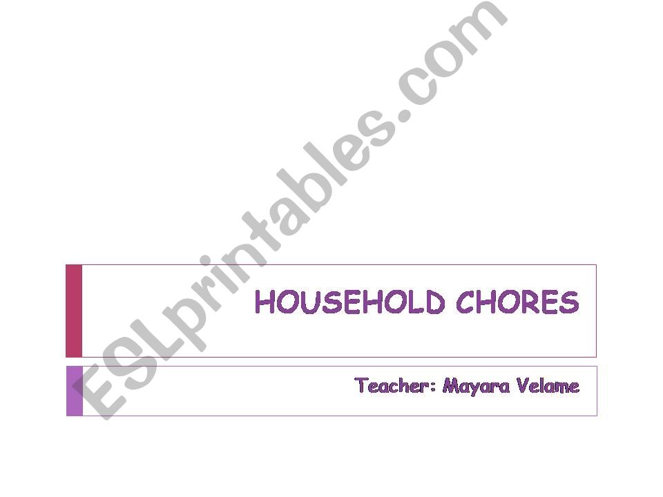 Household Chores powerpoint