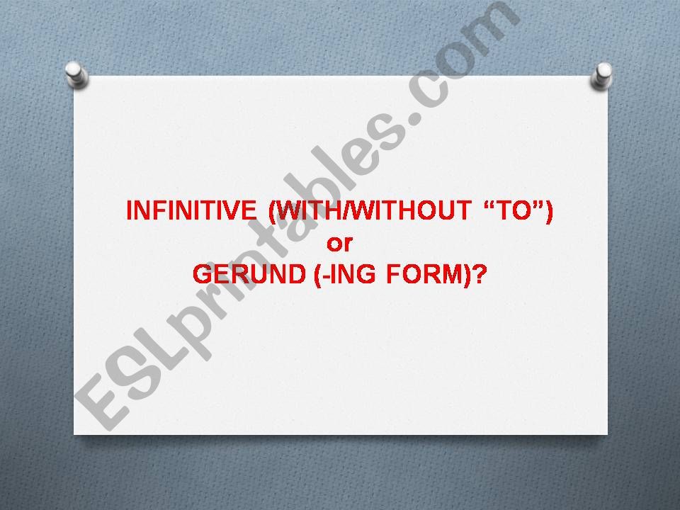 Infinitive versus gerund powerpoint