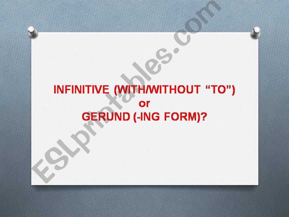 Infinitive versus gerund powerpoint