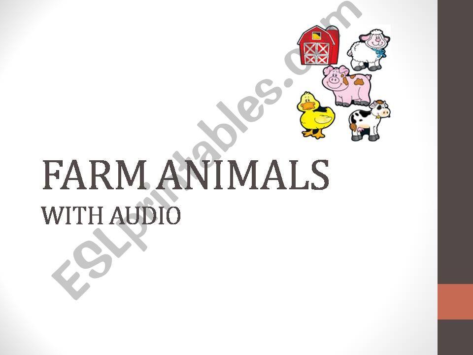 FARM ANIMALS with audio powerpoint